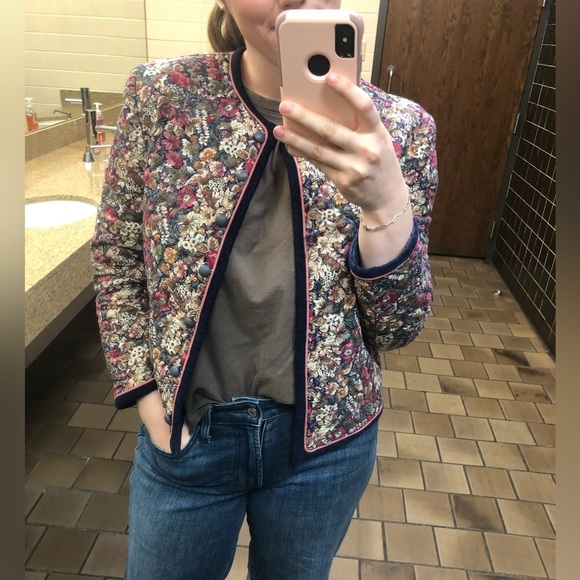 Vintage Style Quilted Jacket Floral Tapestry Coat Medium - Picture 2 of 13